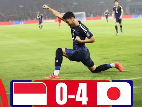  Indonesia thảm bại nặng nề trước Nhật Bản