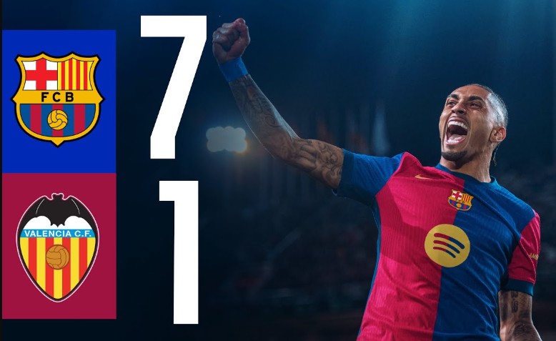 Barcelona hủy diệt Valencia trong “cơn mưa” bàn thắng