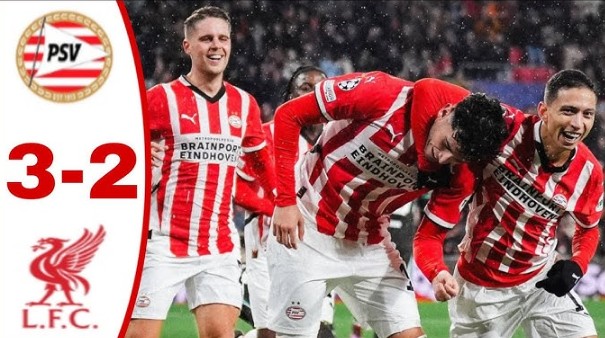 Liverpool thua PSV Eindhoven vẫn giữ ngôi đầu