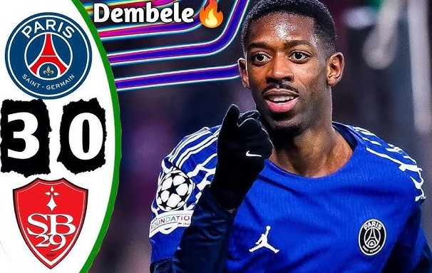 Dembele tiếp tục rực sáng, PSG đè bẹp Brest tại Champions League