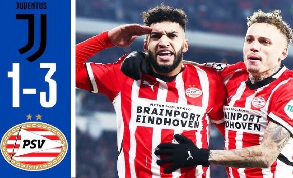 uventus bị loại cay đắng khỏi cúp C1 bởi PSV Eindhoven