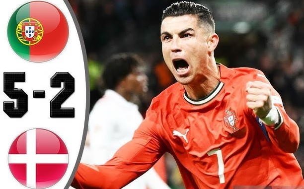 Ronaldo ghi bàn giúp Bồ Đào Nha ngược dòng trước Đan Mạch