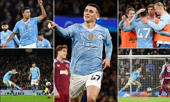 Man City đánh bại Aston Villa, vươn lên TOP 3 EPL
