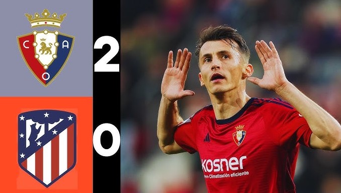 Atletico Madrid thảm bại trên sân của Osasuna