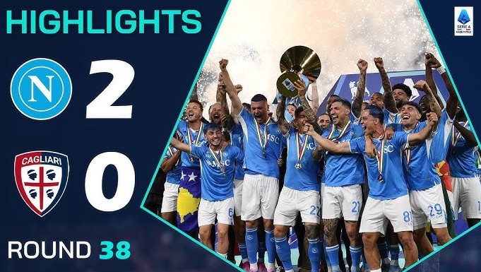 Napoli đánh bại Cagliari chính thức trở thành Tân Vương Serie A