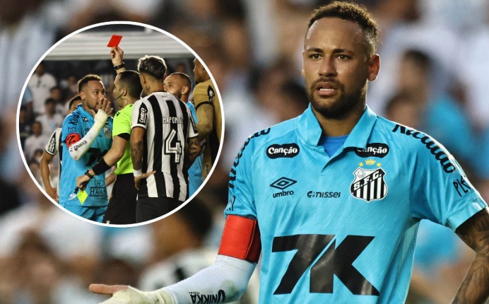 Neymar dùng tay chơi bóng nhận thẻ đỏ