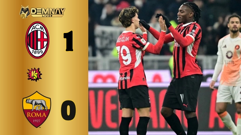 Đánh bại Roma, AC Milan bám sát vị trí dẫn đầu