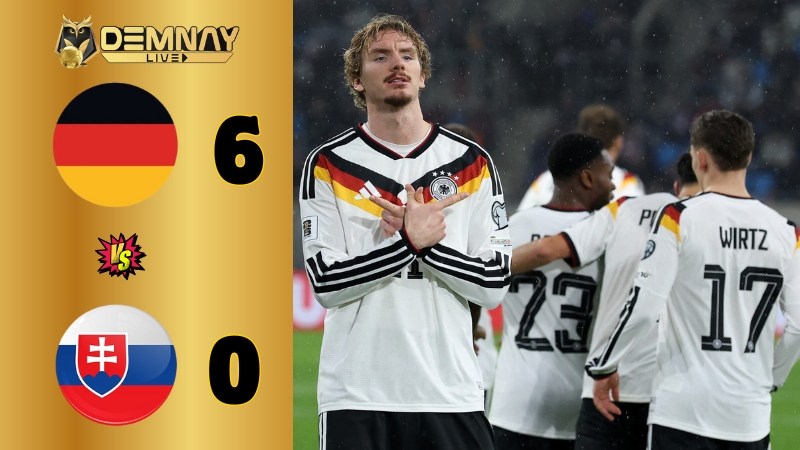 Đức hủy diệt Slovakia bằng một séc Tennis