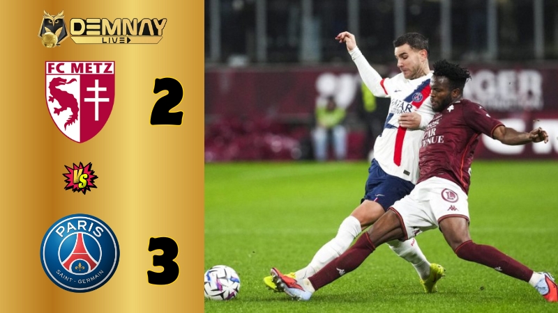 Thắng Metz, PSG tạm đòi lại ngôi đầu Ligue I