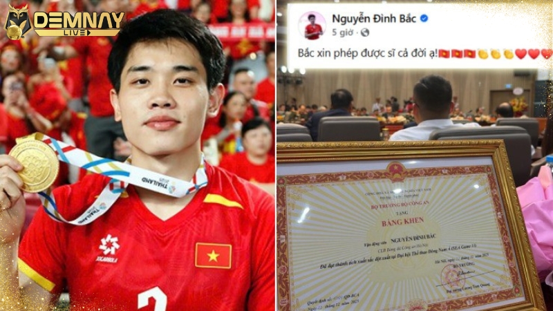 Đình Bắc nhận bằng khen sau Sea Games 33