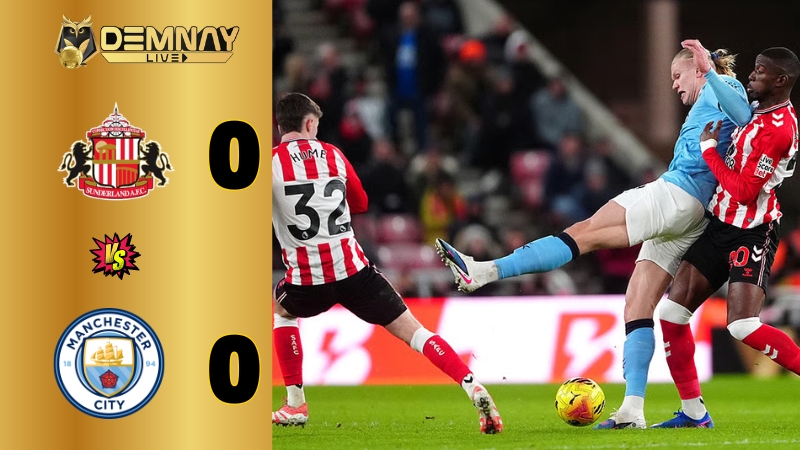 Man City bất lực trước hàng thủ của Sunderland
