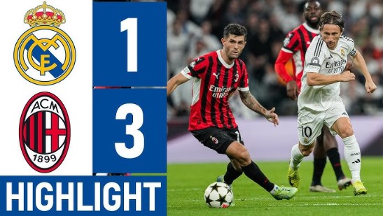 Real Madrid thảm bại trước AC Milan tại Champion League