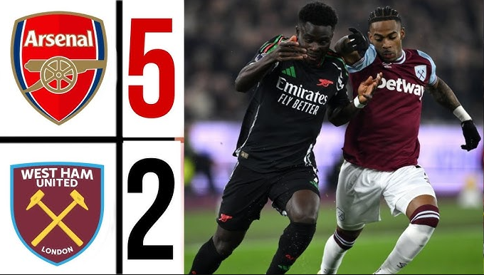 Đè bẹp West Ham, Arsenal trở lại đường đua vô địch Ngoại Hạng Anh