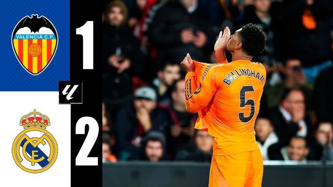 Ngược dòng đánh bại Valencia, Real Madrid vươn lên TOP 1 La Liga